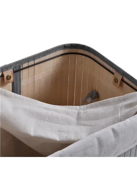 HOMCOM 70L Natural Wood Laundry Basket A Compartment w/Flip Lid Removable Lining Handles Board Base Foldable Durable Water-Resis