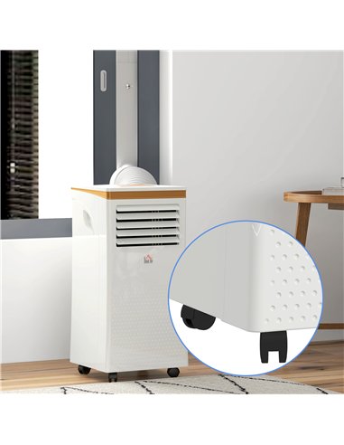 HOMCOM Portable Air Conditioner 7000 BTU, 4-in-1 Mobile Air Conditioning Unit with Cooling, Fan, Dehumidifier & Sleep Mode, LED 