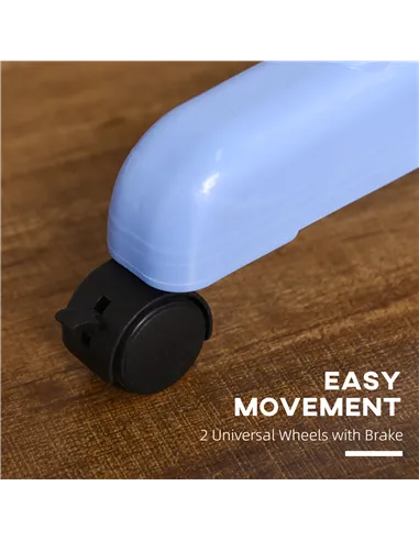 HOMCOM Foldable Clothes Drying Rack, 4-Tier Steel Garment Laundry Rack with Castors for Indoor and Outdoor Use, Blue