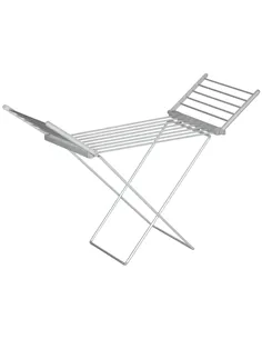 HOMCOM Electric Heated Clothes Dryer, Folding Energy-Efficient Indoor Airer with Extendable Wings, Laundry Drying Horse Rack, Si