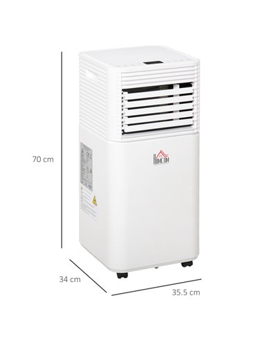 HOMCOM 7000 BTU Portable Air Conditioner for Cooling Dehumidifier Fan, Air Conditioning Unit for Room up to 26m², with Remote, 2