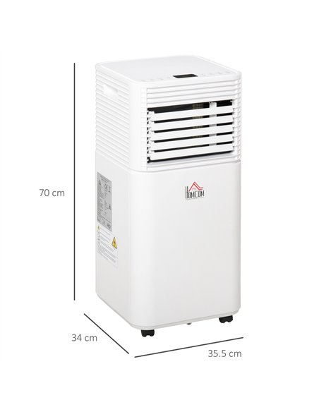 HOMCOM 7000 BTU Portable Air Conditioner for Cooling Dehumidifier Fan, Air Conditioning Unit for Room up to 26m², with Remote, 2