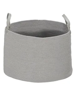 HOMCOM 88L Cotton Rope Laundry Basket, with Handles - Grey