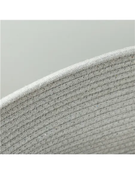 HOMCOM 88L Cotton Rope Laundry Basket, with Handles - Grey