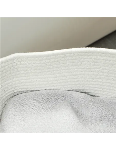 HOMCOM 88L Cotton Rope Laundry Basket, with Handles - Cream White