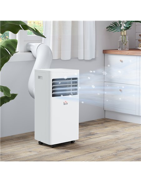 HOMCOM 7000 BTU Air Conditioning Unit, 3-in-1 Portable Air Conditioner, Dehumidifier, Cooling Fan with 2 Speeds, 24H Timer, Remo
