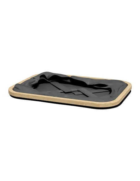 HOMCOM 36L Foldable Laundry Basket, with Bamboo Top - Black