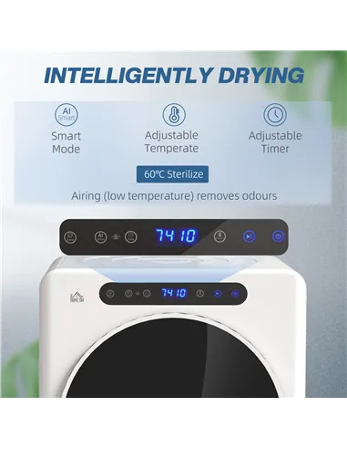 HOMCOM 4kg Compact 40-60℃  Tumble Dryer - White