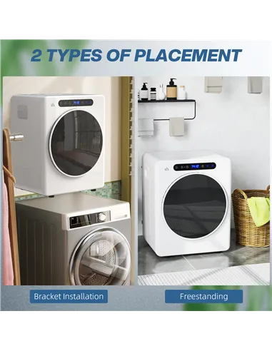 HOMCOM 4kg Compact 40-60℃  Tumble Dryer - White