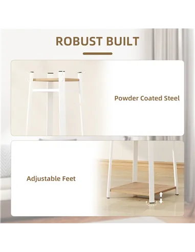 HOMCOM Compact Freestanding Coat Rack -  White/Oak