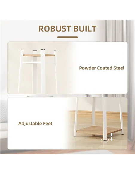 HOMCOM Compact Freestanding Coat Rack -  White/Oak