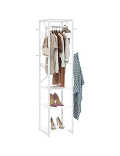 HOMCOM Multi-Storage Clothes Rack - White