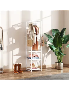 HOMCOM Multi-Storage Clothes Rack - White 2