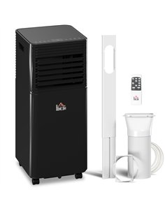 HOMCOM 8000 BTU 4-In-1 Portable Air Conditioner Unit Cooling Dehumidifying Ventilating  for Room up to 27m², with Fan, Remote, 2