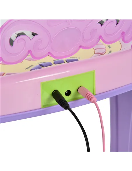 HOMCOM 32 Keys Kids Mini Electronic Keyboard Musical Instrument Educational Game Toy Children Grand Piano Stool Micropho