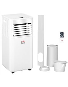HOMCOM 9000 BTU Portable Air Conditioner for Cooling Dehumidifier Fan, Air Conditioning Unit, with Remote, 24H Timer, Window Mou