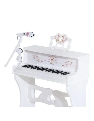 HOMCOM 37 Keys Kids Piano Mini Electronic Keyboard Light Kids Musical Instrument Educational Game Children Grand Piano Toy Set w