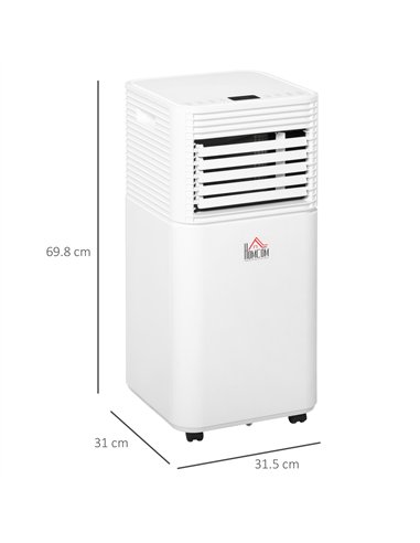 HOMCOM 9000 BTU Portable Air Conditioner for Cooling Dehumidifier Fan, Air Conditioning Unit, with Remote, 24H Timer, Window Mou