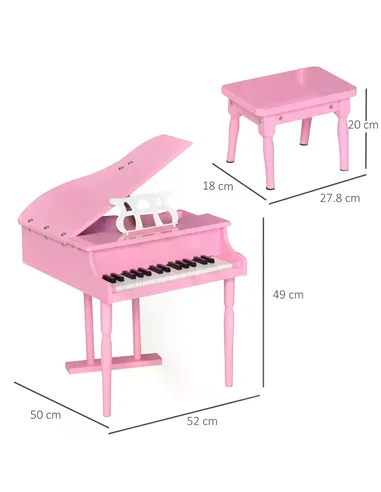 HOMCOM 30 Keys Mini Kids Piano for Child with Music Stand and Bench Best Gifts Toy