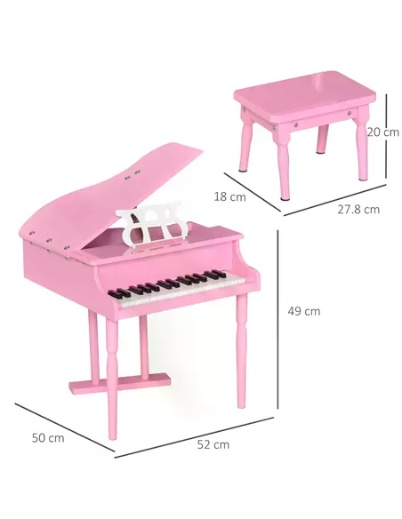 HOMCOM 30 Keys Mini Kids Piano for Child with Music Stand and Bench Best Gifts Toy