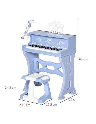 HOMCOM 37 Keys Kids Piano Mini Electronic Keyboard Light Kids Musical Instrument Educational Game Children Grand Piano Toy Set w