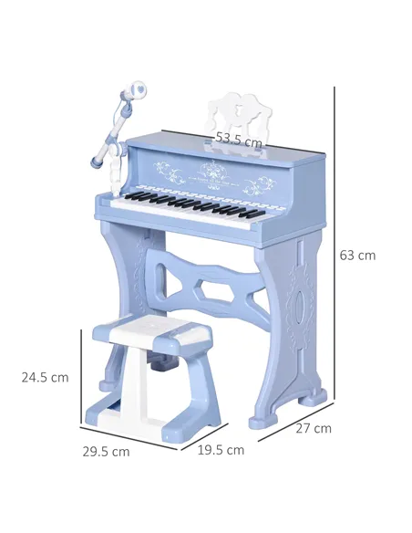 HOMCOM 37 Keys Kids Piano Mini Electronic Keyboard Light Kids Musical Instrument Educational Game Children Grand Piano Toy Set w