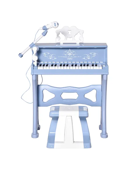 HOMCOM 37 Keys Kids Piano Mini Electronic Keyboard Light Kids Musical Instrument Educational Game Children Grand Piano Toy Set w