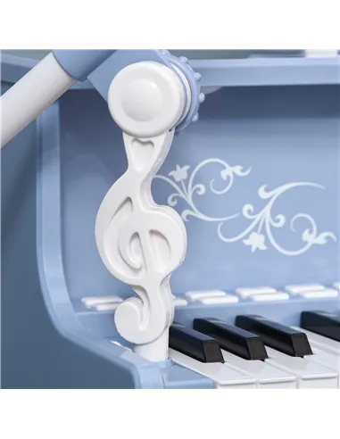 HOMCOM 37 Keys Kids Piano Mini Electronic Keyboard Light Kids Musical Instrument Educational Game Children Grand Piano Toy Set w