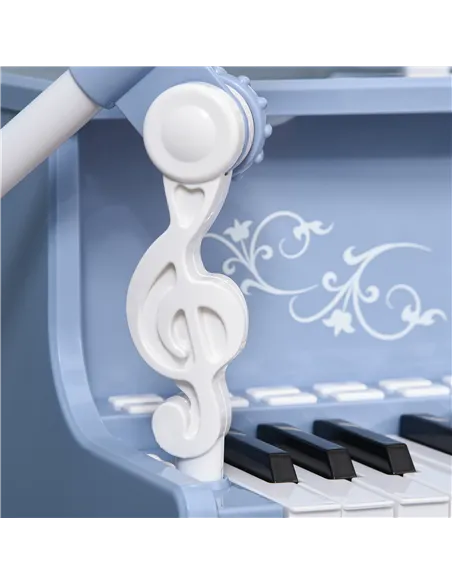 HOMCOM 37 Keys Kids Piano Mini Electronic Keyboard Light Kids Musical Instrument Educational Game Children Grand Piano Toy Set w