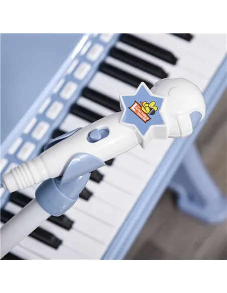 HOMCOM 37 Keys Kids Piano Mini Electronic Keyboard Light Kids Musical Instrument Educational Game Children Grand Piano Toy Set w