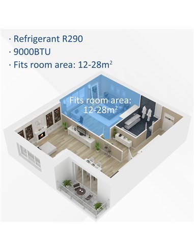 HOMCOM 9000 BTU Portable Air Conditioner for Cooling Dehumidifier Fan, Air Conditioning Unit, with Remote, 24H Timer, Window Mou