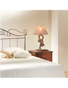 HOMCOM Table Lamp Bedside Light Indispensable Nautical Twisted Rope Glow E27 Bedroom Living Room Beige 2