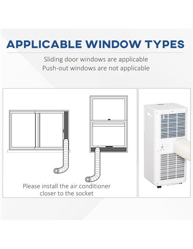 HOMCOM 9000 BTU Portable Air Conditioner for Cooling Dehumidifier Fan, Air Conditioning Unit, with Remote, 24H Timer, Window Mou