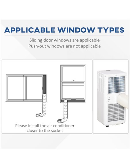 HOMCOM 9000 BTU Portable Air Conditioner for Cooling Dehumidifier Fan, Air Conditioning Unit, with Remote, 24H Timer, Window Mou