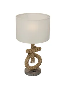 HOMCOM Nautical LED Table Lamp with USB Charging Port, Bedside Desk Lamp for Bedroom, Living Room, Home Office