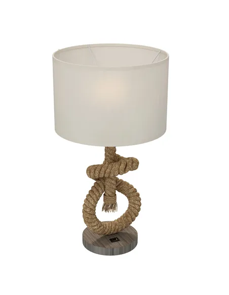 HOMCOM Nautical LED Table Lamp with USB Charging Port, Bedside Desk Lamp for Bedroom, Living Room, Home Office