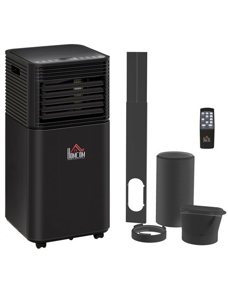 HOMCOM 7000 BTU 4-In-1 Portable Air Conditioner Unit Cooling Dehumidifying Ventilating  for Room up to 26m², with Fan, Remote, 2