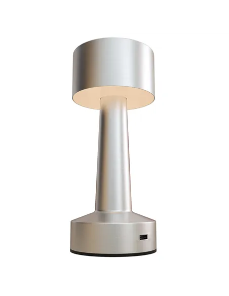 HOMCOM Cordless Table Lamp, Touch LED Desk Lamp with Rechargeable Battery, 3 Colour, for Bedroom Living Room, Silver