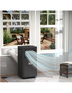 HOMCOM 7000 BTU 4-In-1 Portable Air Conditioner Unit Cooling Dehumidifying Ventilating  for Room up to 26m², with Fan, Remote, 2 2