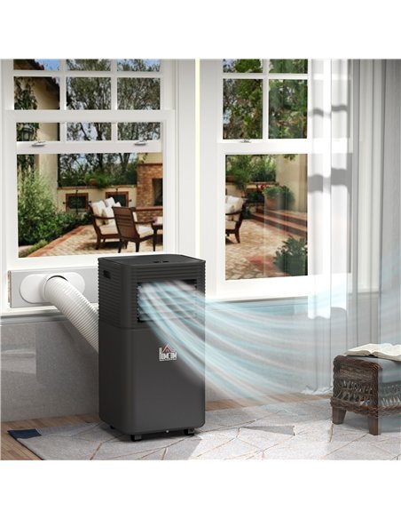 HOMCOM 7000 BTU 4-In-1 Portable Air Conditioner Unit Cooling Dehumidifying Ventilating  for Room up to 26m², with Fan, Remote, 2