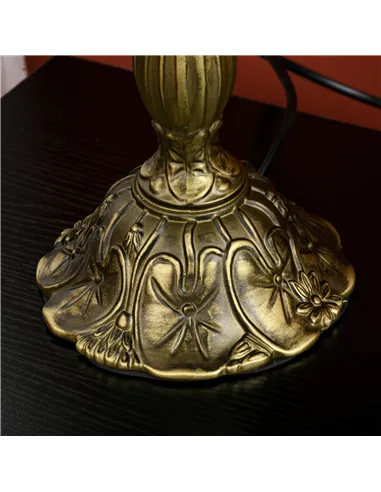 HOMCOM Stained Glass Table Lamp, Handcrafted Artisan Collectible, Suitable for Living Room and Bedside, Multi-Coloured, Ф31 x 48