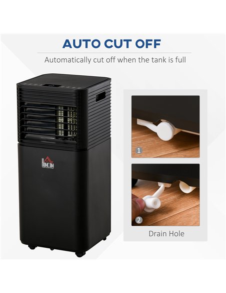 HOMCOM 7000 BTU 4-In-1 Portable Air Conditioner Unit Cooling Dehumidifying Ventilating  for Room up to 26m², with Fan, Remote, 2