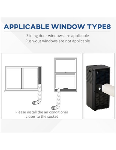 HOMCOM 7000 BTU 4-In-1 Portable Air Conditioner Unit Cooling Dehumidifying Ventilating  for Room up to 26m², with Fan, Remote, 2