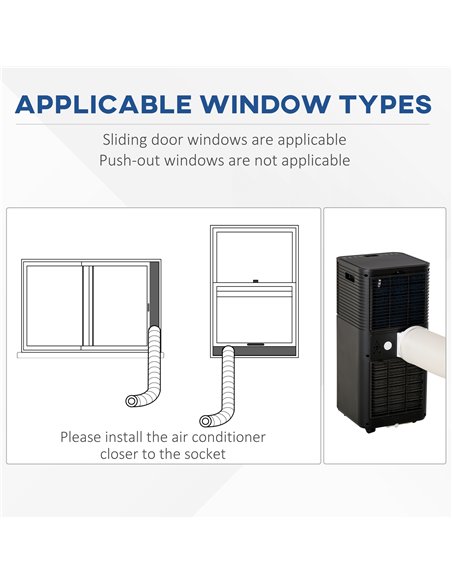 HOMCOM 7000 BTU 4-In-1 Portable Air Conditioner Unit Cooling Dehumidifying Ventilating  for Room up to 26m², with Fan, Remote, 2