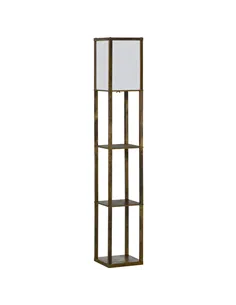 HOMCOM 3-Tier Floor Lamp, Floor Light with Storage Shelf, Reading Standing Lamp with Acrylic Shade for Living Room, Bedroom, Kit