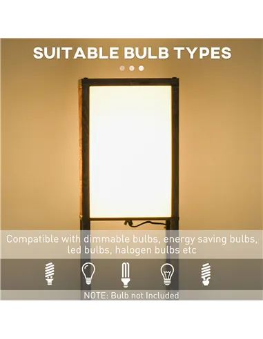 HOMCOM 3-Tier Floor Lamp, Floor Light with Storage Shelf, Reading Standing Lamp with Acrylic Shade for Living Room, Bedroom, Kit