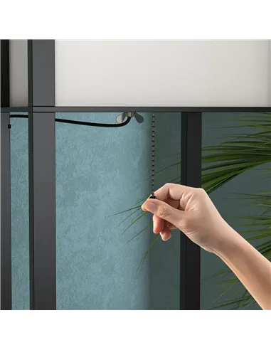 HOMCOM Floor Lamp with Shelves and Top Light, Modern Corner Standing Lamp for Living Room, Bedroom, Bulb not Included, Black