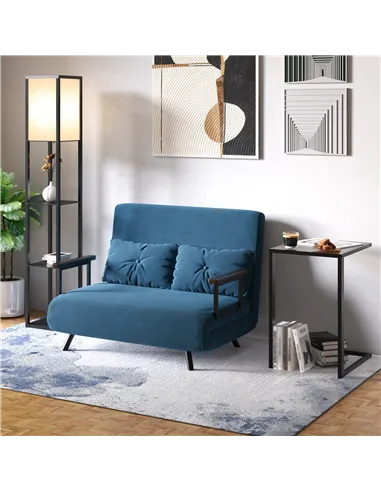 HOMCOM Floor Lamp with Shelves and Top Light, Modern Corner Standing Lamp for Living Room, Bedroom, Bulb not Included, Black