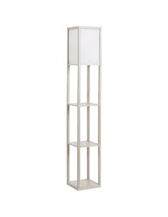 HOMCOM 3-Tier Floor Lamp, Floor Light with Storage Shelf, Reading Standing Lamp with Acrylic Shade for Living Room, Bedroom, Kit