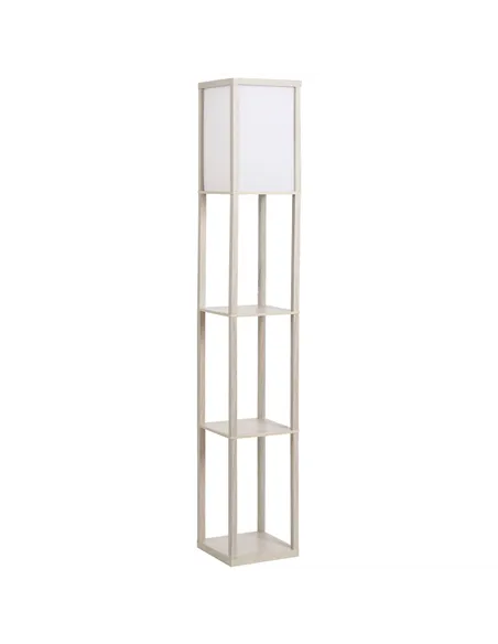 HOMCOM 3-Tier Floor Lamp, Floor Light with Storage Shelf, Reading Standing Lamp with Acrylic Shade for Living Room, Bedroom, Kit